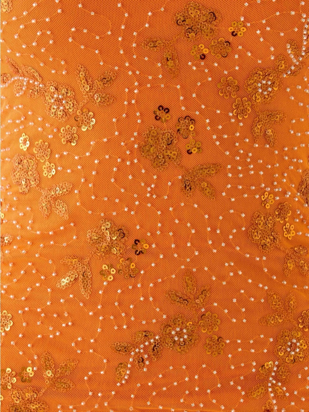 NWT Peppermayo Push Back Beaded Sequin Mini Dress Orange Small US 4 - Picture 6 of 7